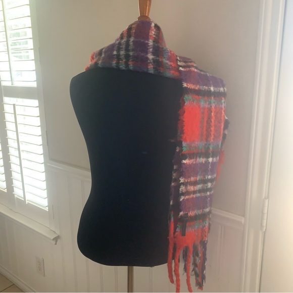 Top shop plaid  Warm Winter fuzzy Neck Scarf - Picture 2 of 6